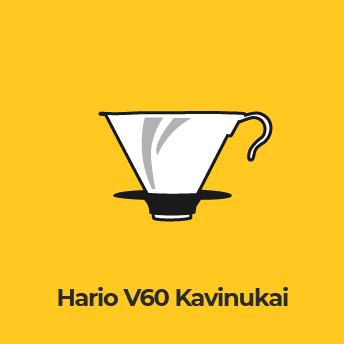 V60 keraminiai, plastikiniai ir metaliniai kavinukai