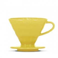 Kavinukas Hario V60-02 geltonas, su filtrais