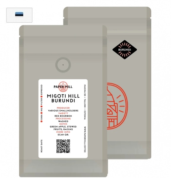 Kavos pupelės Paper Mill Burundi, 250g
