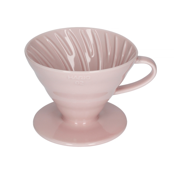 Keraminis kavinukas Hario V60-02, rožinis