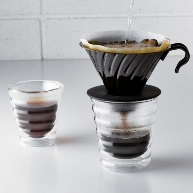 Metalinis kavinukas Hario V60-02, juodas