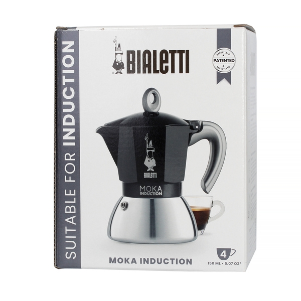 Moka kavinukas Bialetti Induction Black, 150ml 4p.