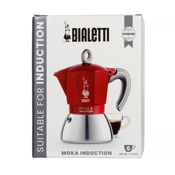 Moka kavinukas Bialetti Induction Red, 280ml 6p.