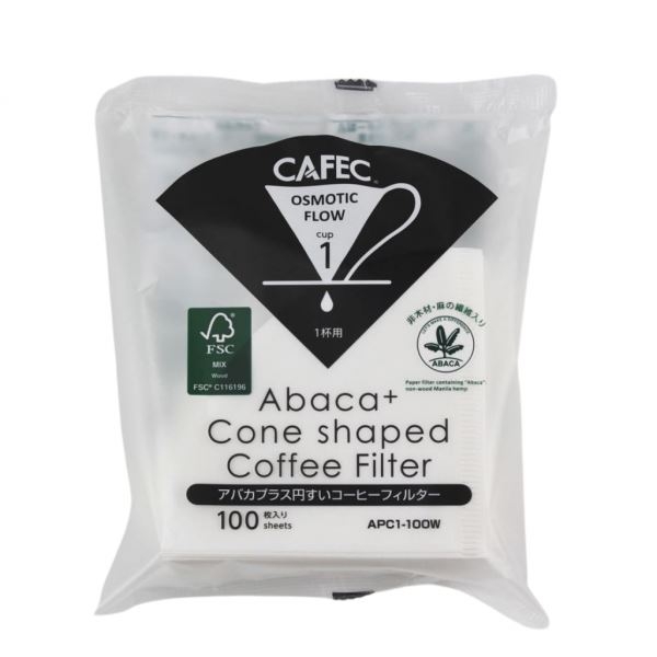 Popieriniai filtrai Cafec Abaca+ 01, 100vnt.