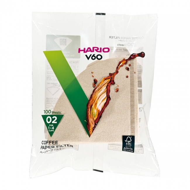 Popieriniai filtrai Hario V60-02 rudi, 100vnt.